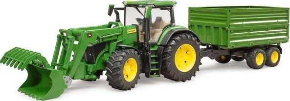 Traktorius su krautuvu ir priekaba Bruder 03155 John Deere 7R 350