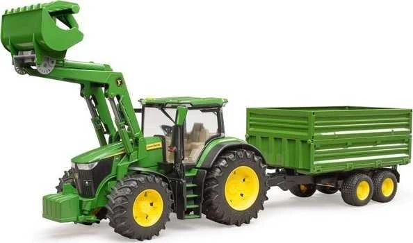 Traktorius su krautuvu ir priekaba Bruder 03155 John Deere 7R 350