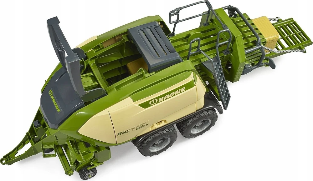 BRUDER Krone BigPack 1290HDP VC presas su dviem šieno ryšuliais, 02033