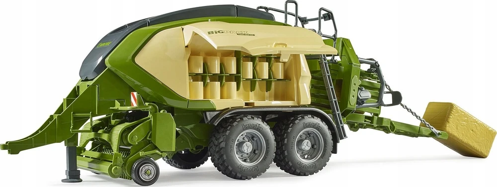 BRUDER Krone BigPack 1290HDP VC presas su dviem šieno ryšuliais, 02033