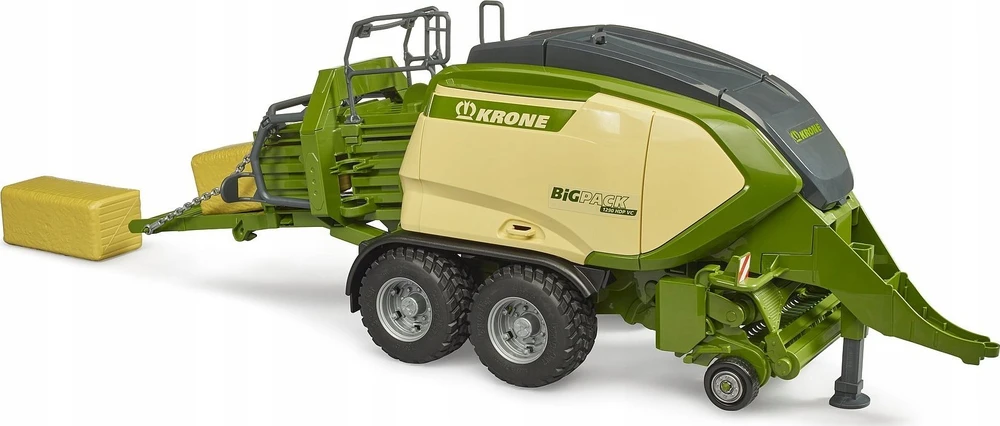 BRUDER Krone BigPack 1290HDP VC presas su dviem šieno ryšuliais, 02033