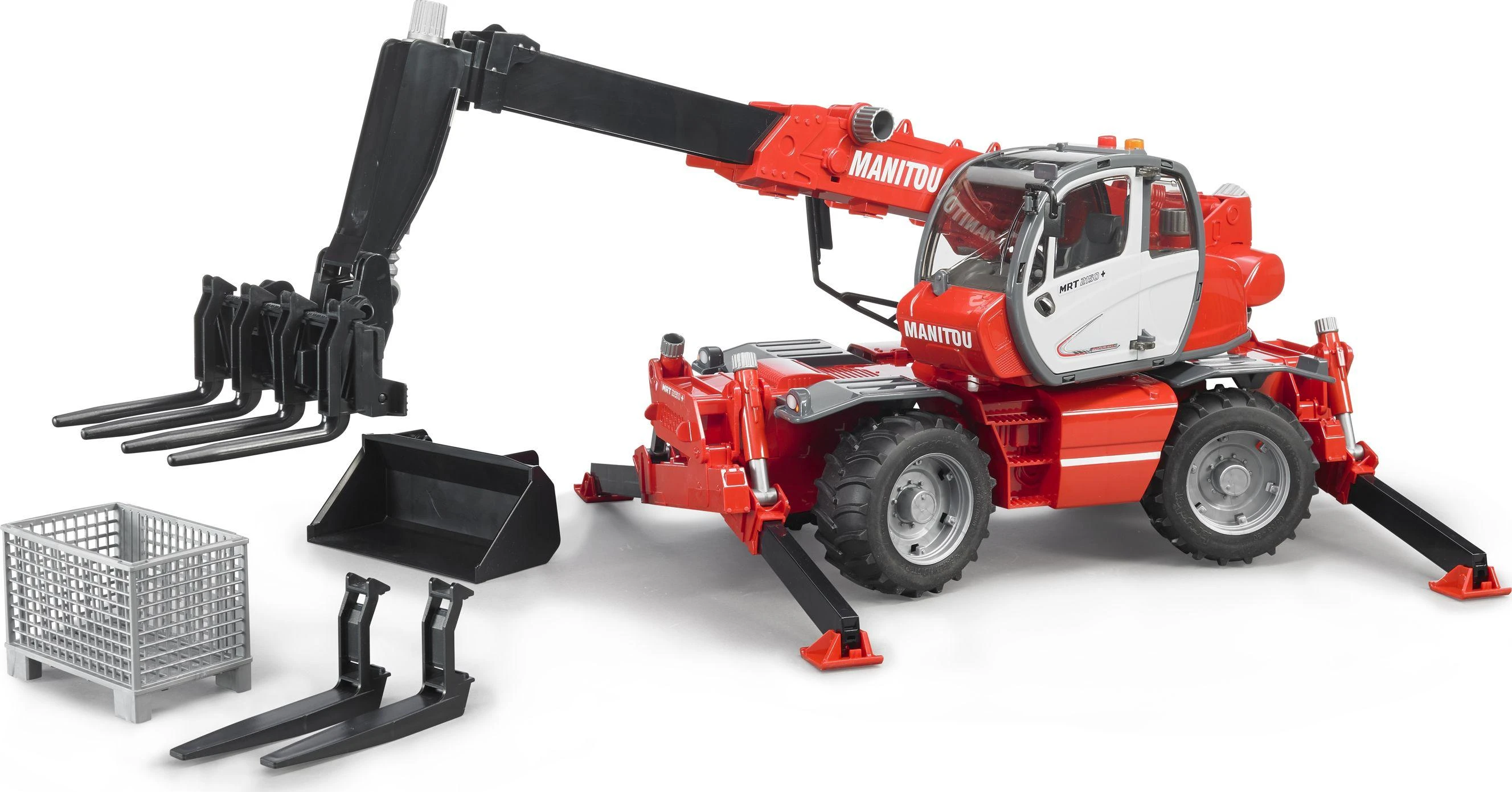 Pojazd BRUDER krautuvas Manitou Telescopic MRT 2150 (su aksesuarais), 2129