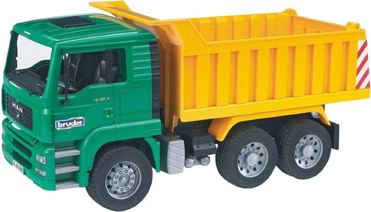 BRUDER sunkvežimis žalias su geltona priekaba, 02765