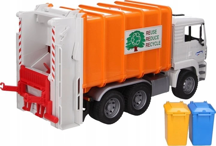 BRUDER 1:16 MAN TGA iš galo pakraunamas šiuksliavežis, 02772