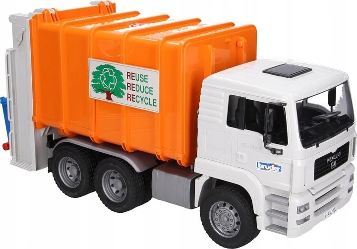 BRUDER 1:16 MAN TGA iš galo pakraunamas šiuksliavežis, 02772