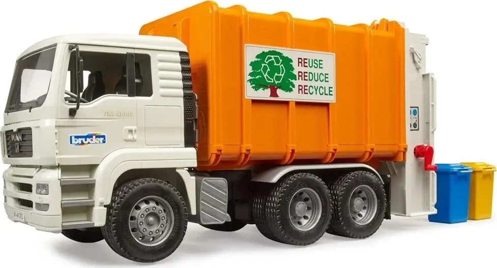 BRUDER 1:16 MAN TGA iš galo pakraunamas šiuksliavežis, 02772