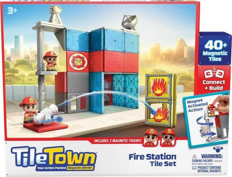 TileTown Plytelių miestas – gaisrinė, magnetinis konstravimo rinkinys