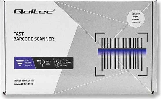 QOLTEC 50877 lazerinis scanner 1D USB Baltas