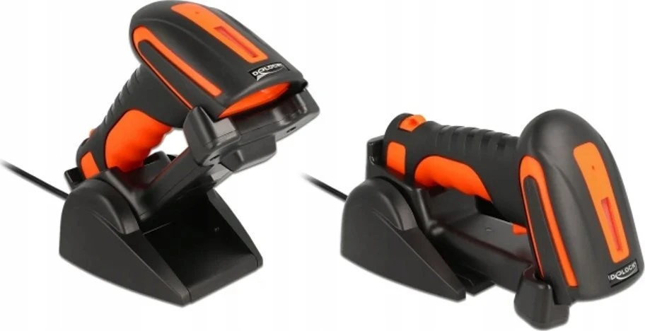 DLC DeLOCK 90556 brūkšninių kodų skaitytuvas Rankinis brūkšninių kodų skaitytuvas 1D/2D CMOS Juoda, Oranžinė