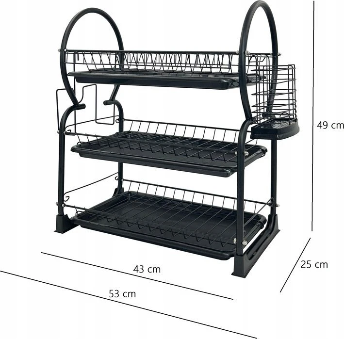 Džiovintuvas DO NACZYŃ 3-POZIOMOWA 53 X 25 X 49CM BRUNBESTE BB-3411
