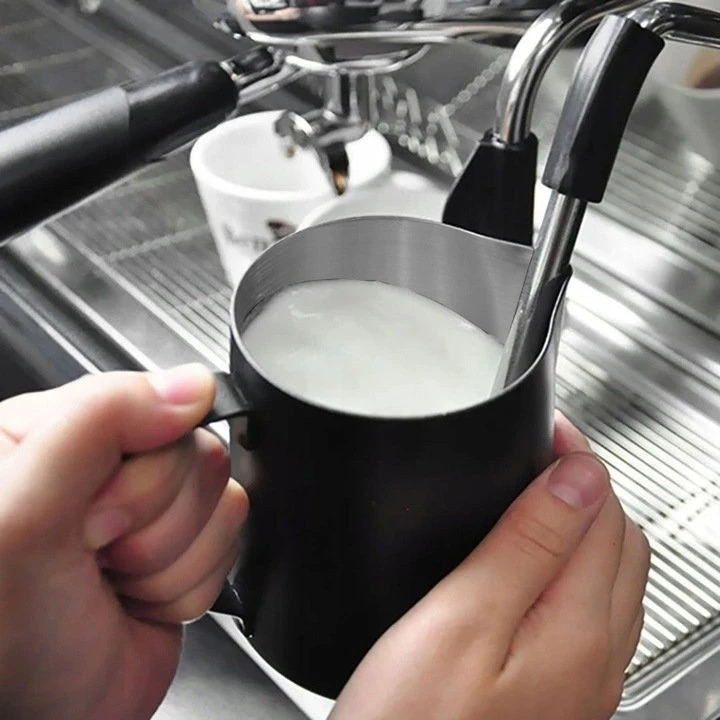 Pieno plakiklis METALINIS juodas pieno ąsotis 350 ml BRUNBESTE BB-2209