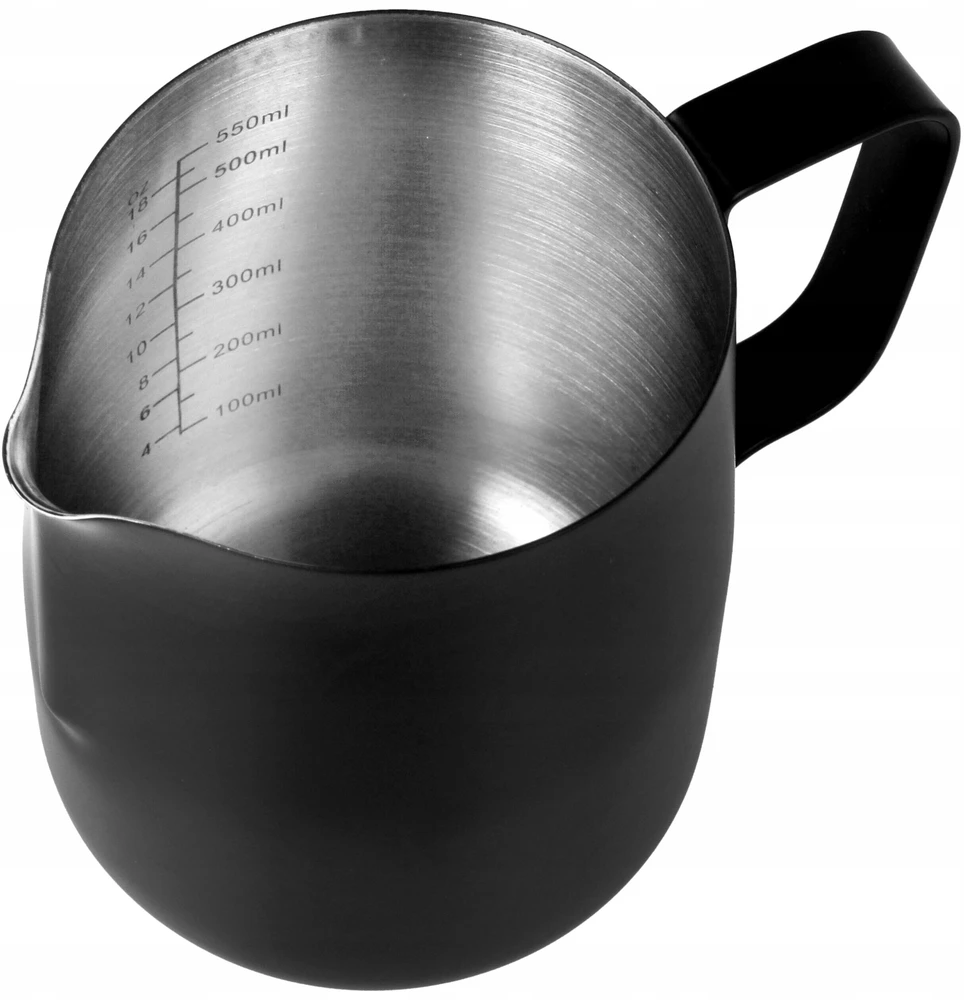 Pieno plakiklis METALINIS juodas pieno ąsotis 350 ml BRUNBESTE BB-2209