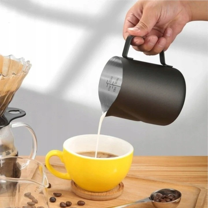 Pieno plakiklis METALINIS juodas pieno ąsotis 350 ml BRUNBESTE BB-2209