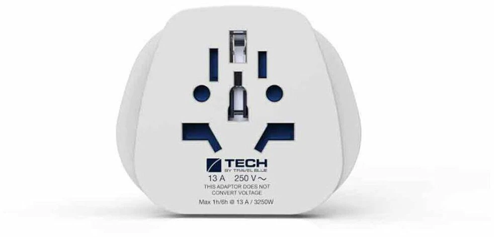 Brunner Mėlyna TRAVEL Mėlynas PRZEJŚCIÓWKA ADAPTER UNIWERSALNA ŚWIAT -> SHUCKO