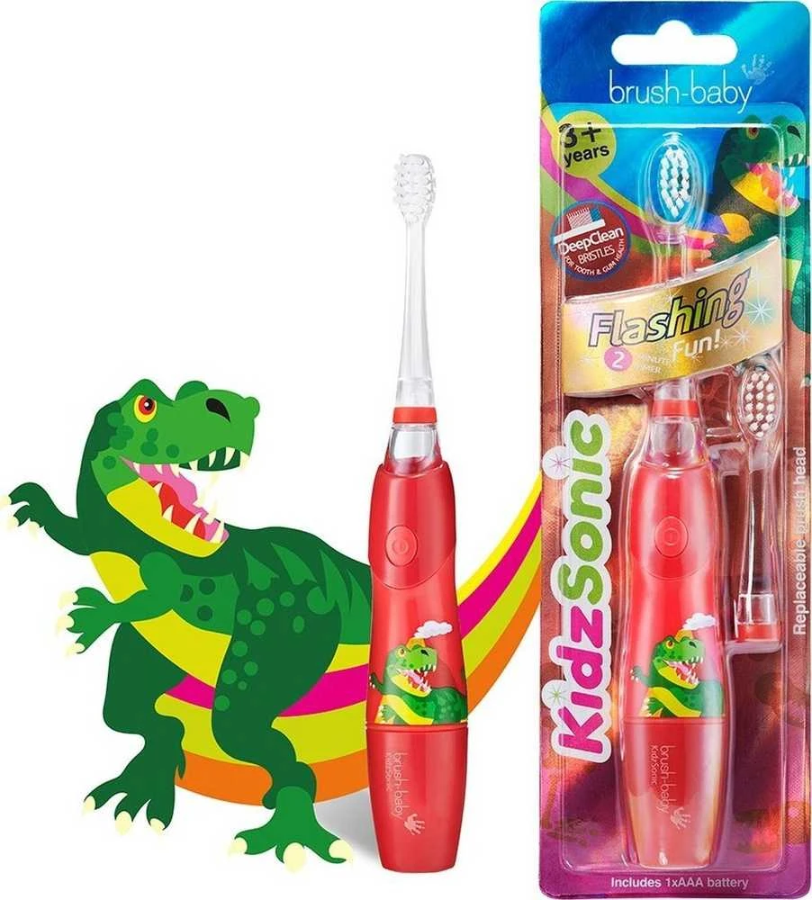 Brush-Baby KidzSonic šepetėlis su dinozauro paveikslėliu