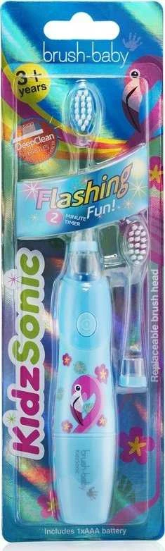 Dantų šepetėlis Brush-Baby -baby Šepetys-baby KIDZSONIC FLAMINGO Mėlyna