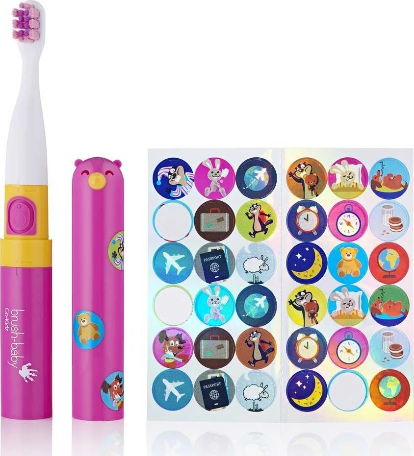 Dantų šepetėlis Brush-baby Šepetėlis-baby Šepetėlis -baby Go-KIDZ Electric Travel Rožinė