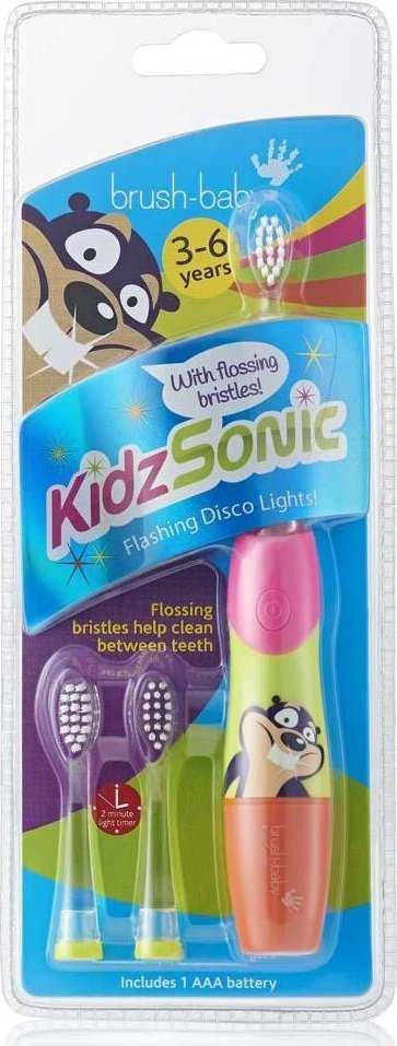 Brush-Baby -Baby KidzSonic sonic dantų šepetėlis 3-6 metų vaikams Beaver