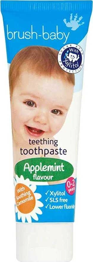 Brush-Baby -Baby Teething Dantų pasta pasta do zębów vaikams 0-2l Applemint 50ml