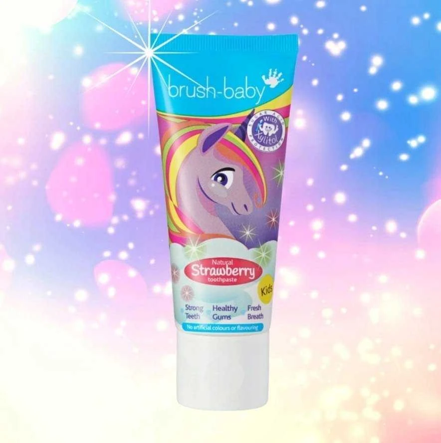 Brush-Baby -Baby Vienaragio dantų pasta vaikams 3+ Braškių 50ml