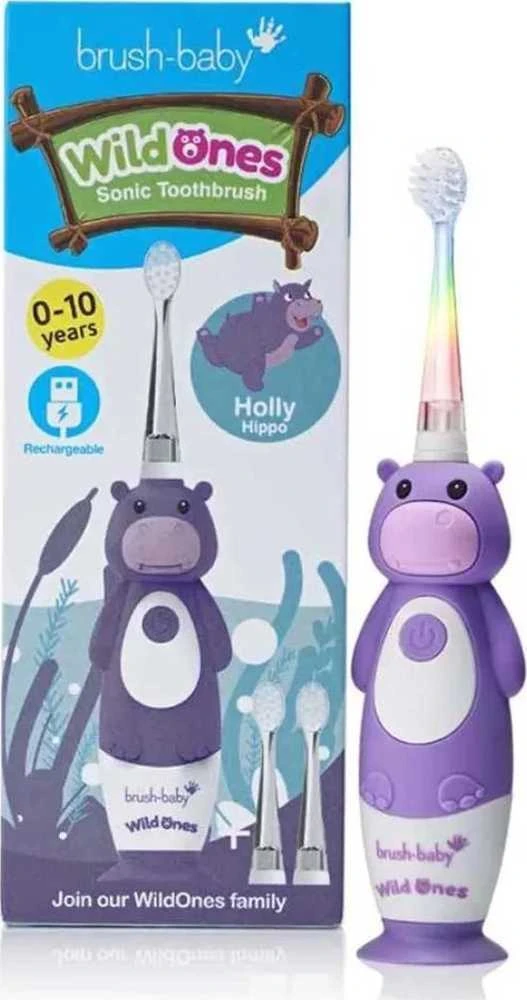 Brush-baby Wild Ones Hippo soninis šepetėlis su pakuote