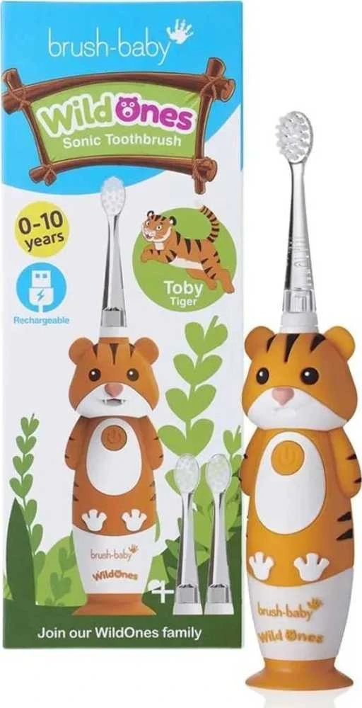 Brush-baby Tiger vaikiškas ultragarsinis šepetėlis su priedais