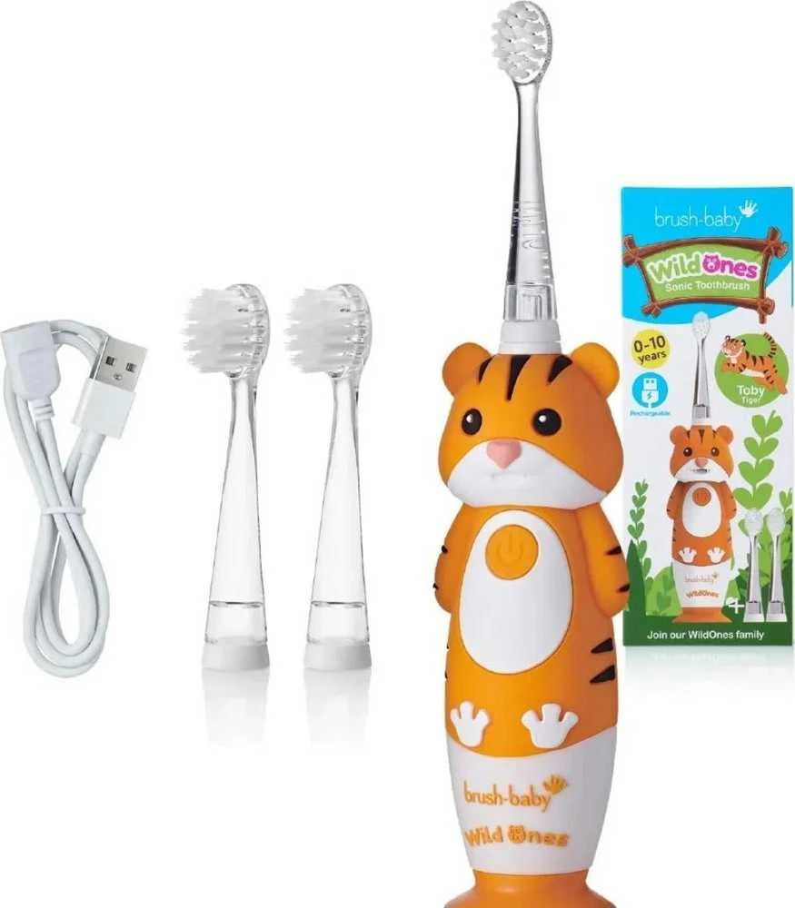 Brush-baby tigro formos ultragarsinis šepetėlis su priedais