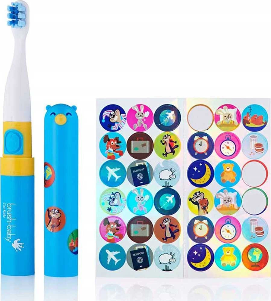 Brush-baby -Baby Go-Kidz kelioninis sonic dantų šepetėlis vaikams nuo 3 metų Mėlynas/rožinis