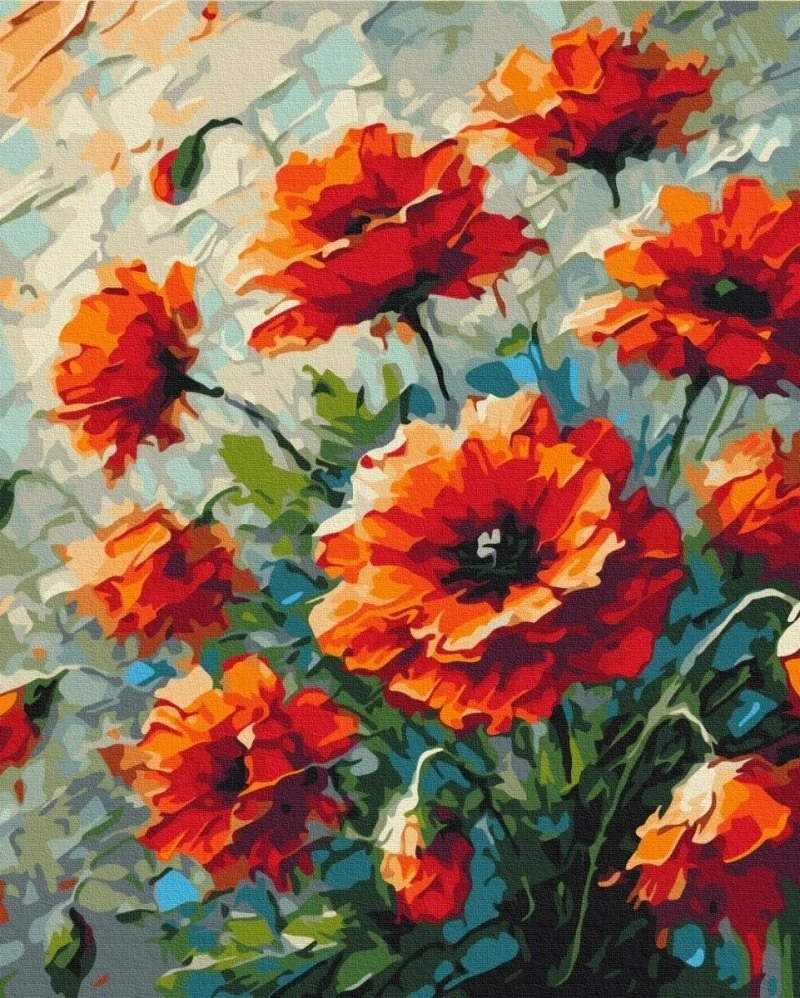 BRUSHME Paveikslas skaičiais, 40x50 cm, aguonos, 1 vnt., dėžutėje