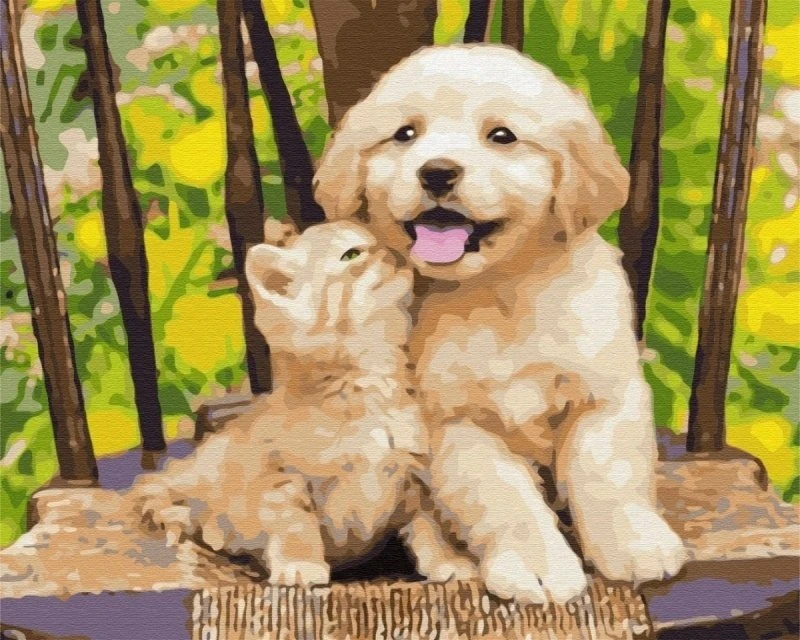 BRUSHME Pieškite pagal skaičius BRUSHME, 40x50 cm, maži draugai, 1 vnt., dėžutėje