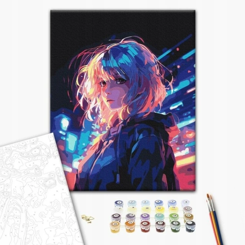 BRUSHME Paint by Numbers BRUSHME, 40x50 cm, Cyberpunk, 1 vnt., dėžutėje