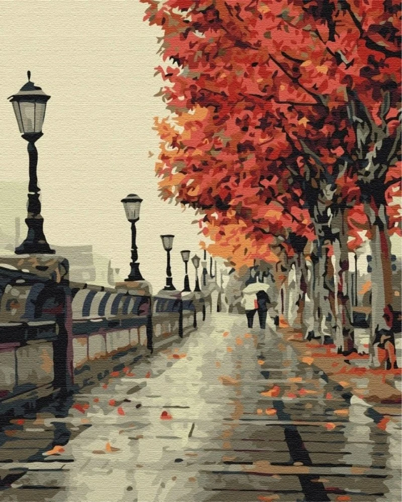 BRUSHME Tapyba pagal numerius, 40x50 cm, rudens bulvaras, 1 vnt., dėžutėje