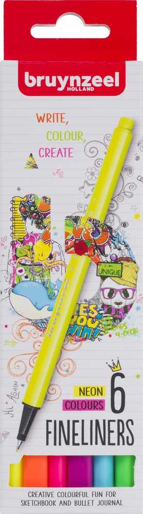 BRUYNZEEL SAKURA Bruynzeel Fineliner rinkinys neoninis | 6 spalvos