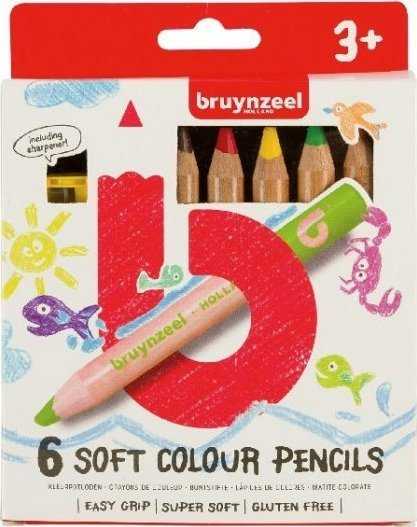 BRUYNZEEL SAKURA Bruynzeel Kids minkštų dažančių pieštukų rinkinys 6