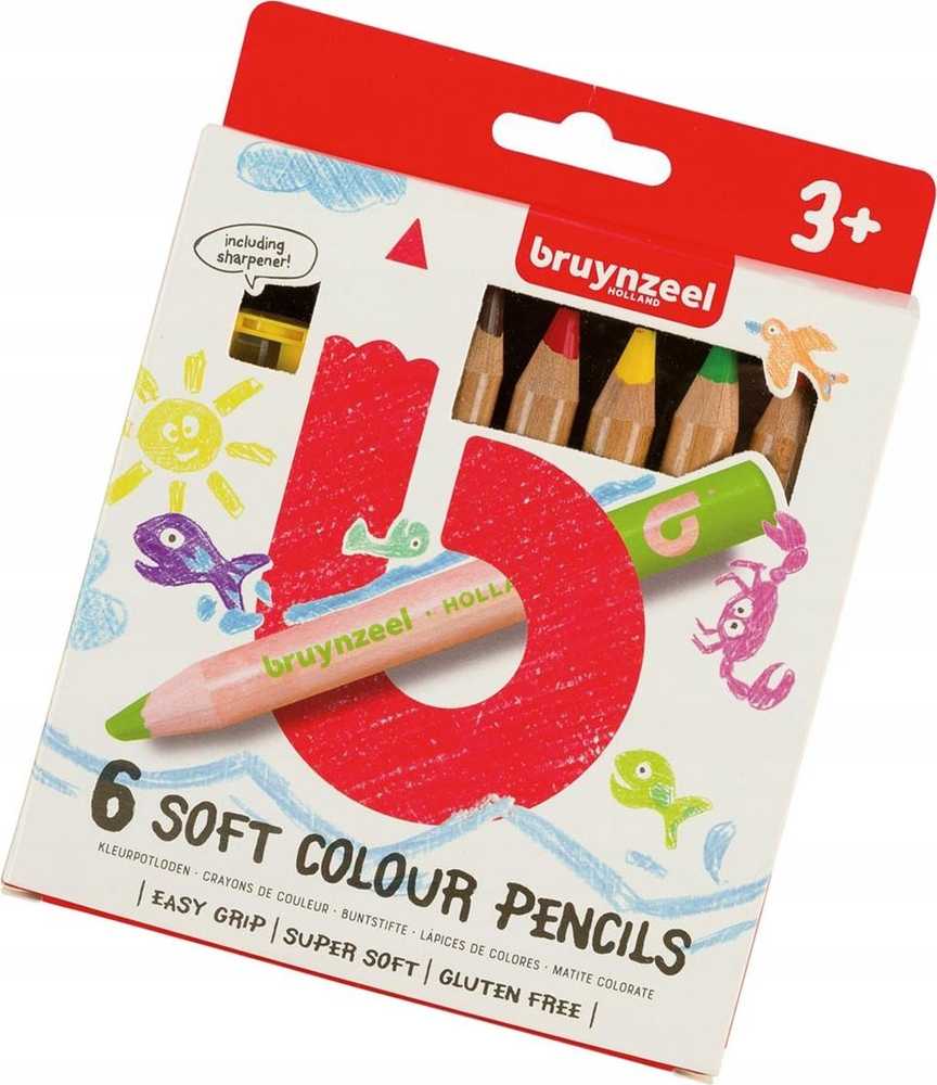 BRUYNZEEL SAKURA Bruynzeel Kids minkštų dažančių pieštukų rinkinys 6