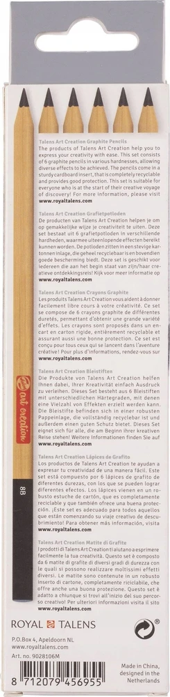 BRUYNZEEL SAKURA Talens Art Creation Grafito pieštukų rinkinys | 6 vnt