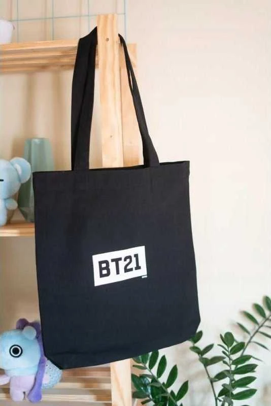BT21 - Fabric shopping bag 28x40 cm (Juodas)