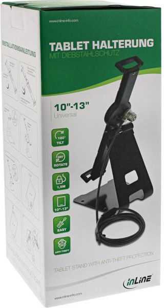 Stojak InLine Stojak na tablet su blokadą - 10-13'' - juoda (55727S)