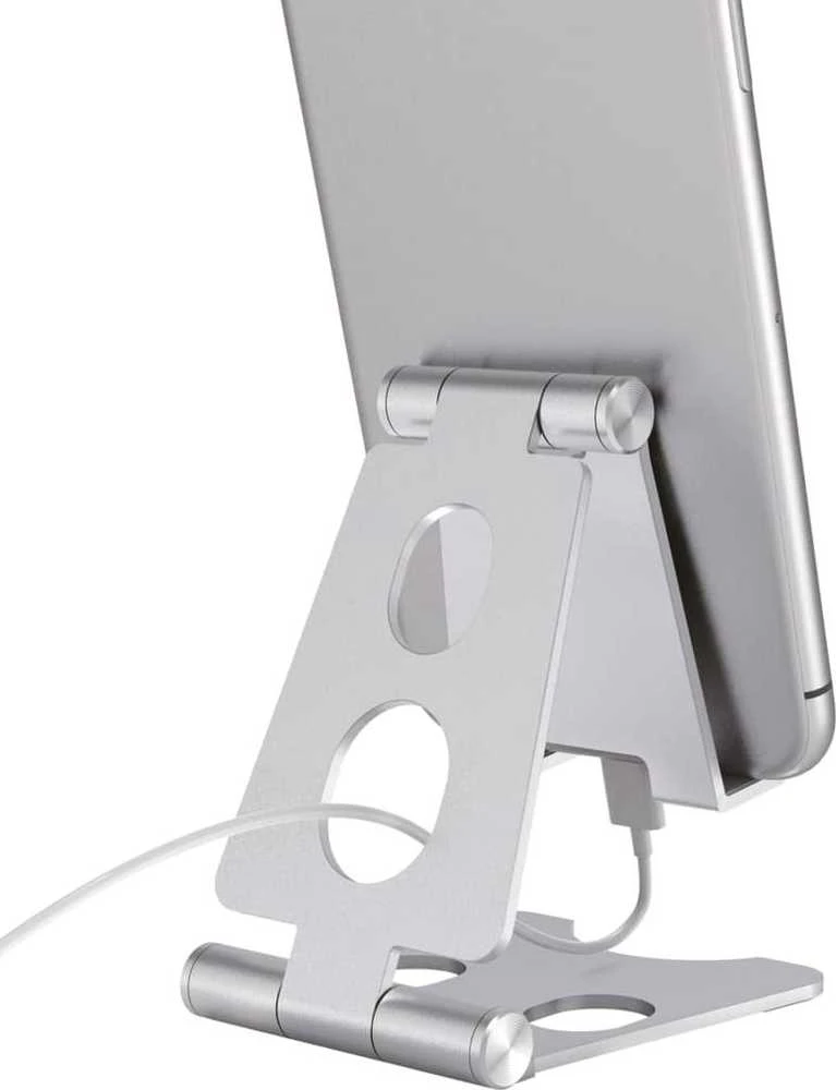 „Neomounts NEWSTAR“ telefono stalinis stovas (tinka telefonams iki 6,5 colio), Sidabrinis