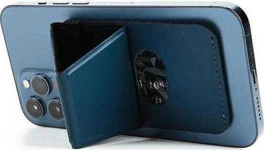 Dėklas UNIQ Lyft magnetinis telefono stovelis ir kortelių laikiklis mėlynos spalvos