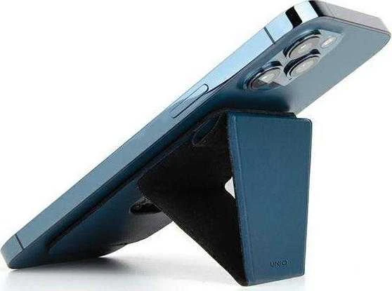 Dėklas UNIQ Lyft magnetinis telefono stovelis ir kortelių laikiklis mėlynos spalvos