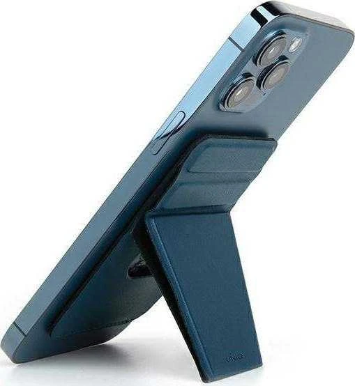 Dėklas UNIQ Lyft magnetinis telefono stovelis ir kortelių laikiklis mėlynos spalvos