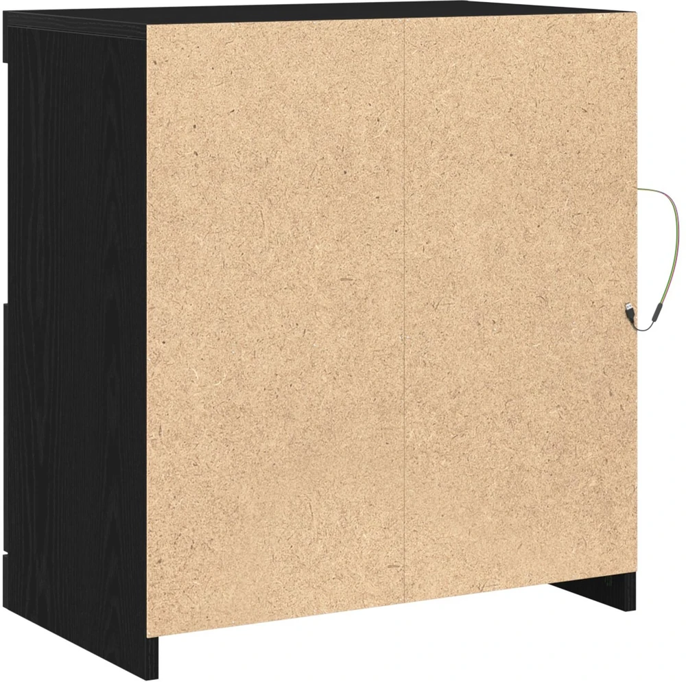 LED Bufetas Juoda 60,5 x 37 x 67 cm Apdirbta mediena
