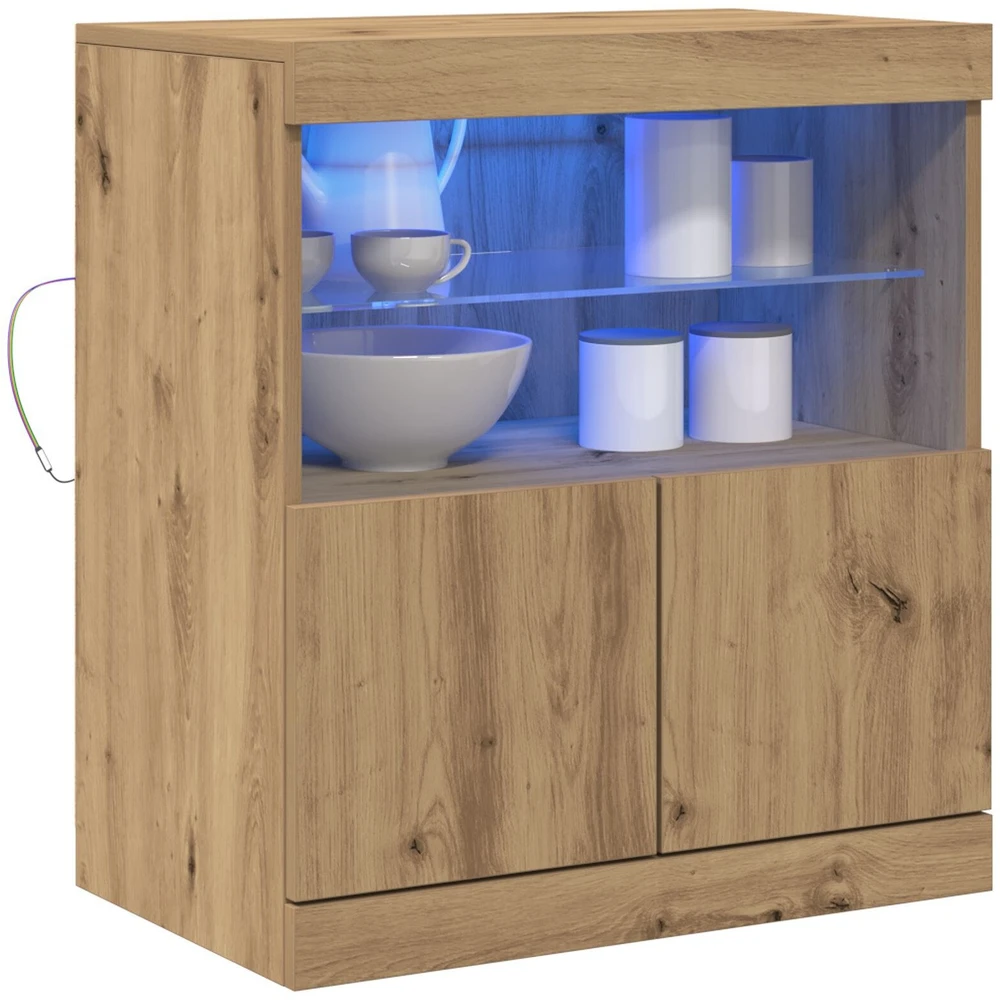 LED Bufetas Ruda 60,5 x 37 x 67 cm Apdirbta mediena