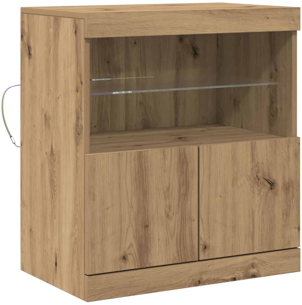 LED Bufetas Ruda 60,5 x 37 x 67 cm Apdirbta mediena