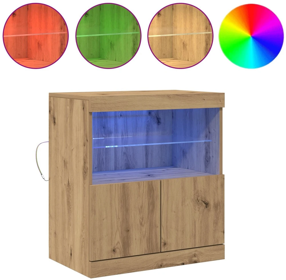 LED Bufetas Ruda 60,5 x 37 x 67 cm Apdirbta mediena