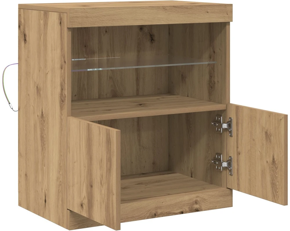 LED Bufetas Ruda 60,5 x 37 x 67 cm Apdirbta mediena