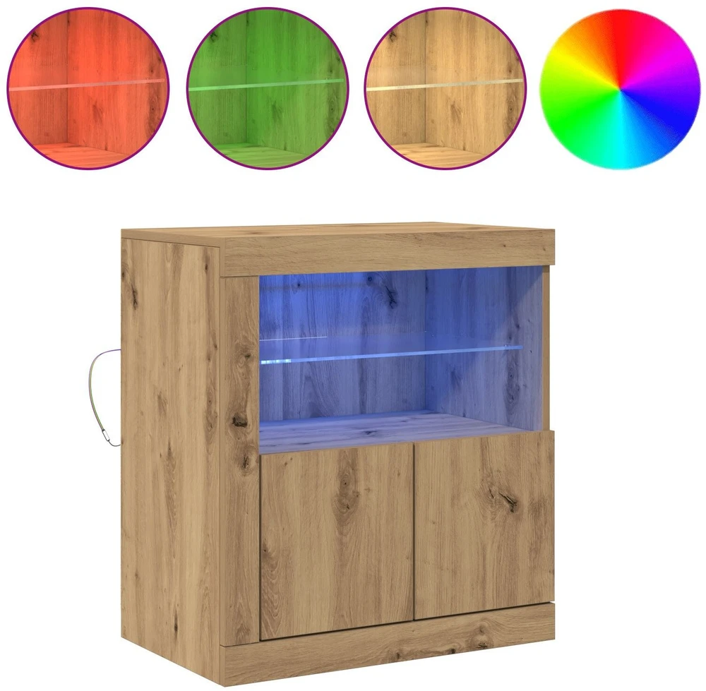 LED Bufetas Ruda 60,5 x 37 x 67 cm Apdirbta mediena