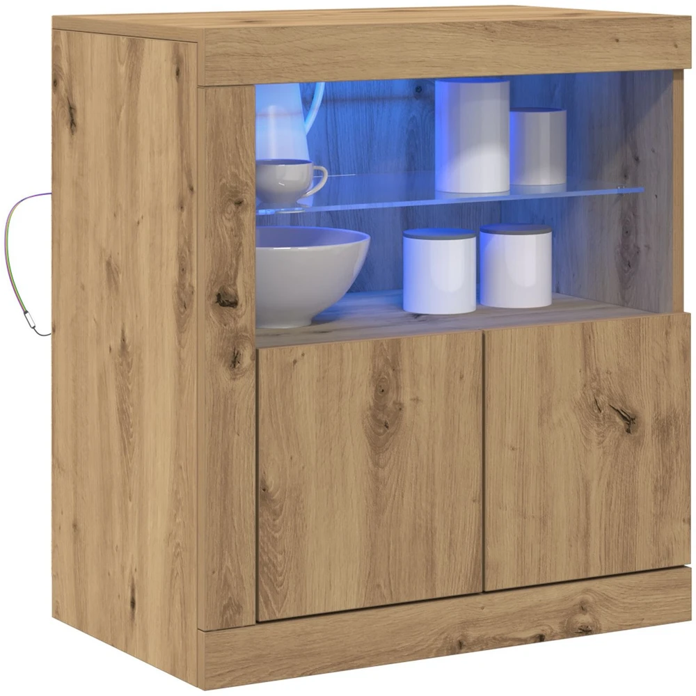 LED Bufetas Ruda 60,5 x 37 x 67 cm Apdirbta mediena
