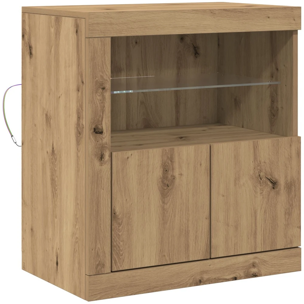 LED Bufetas Ruda 60,5 x 37 x 67 cm Apdirbta mediena